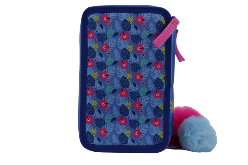 Disney Stitch Fleurs Trousse 3 Compartiments 19,5x12x7cm